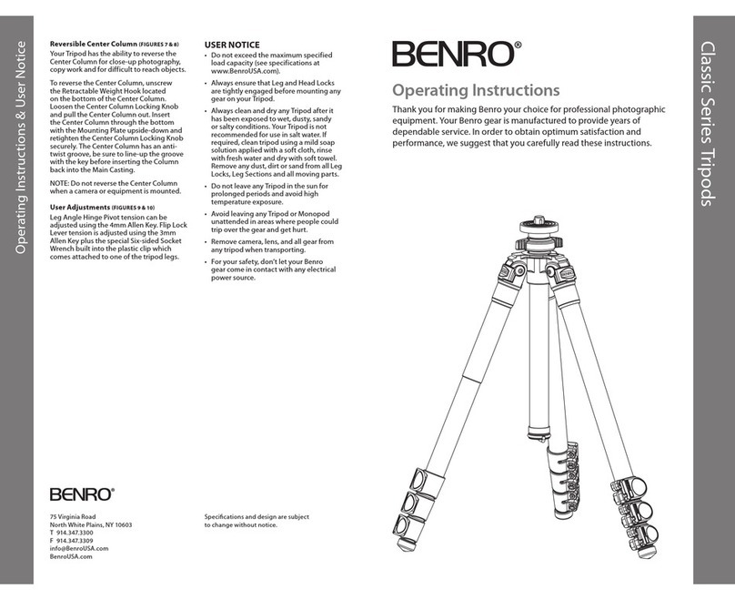 BENRO Classic Series operating instructions
