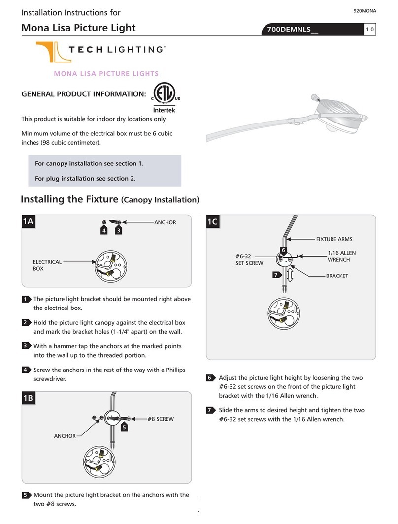 TECHLIGHTING Mona Lisa installation instructions TECHLIGHTING Mona Lisa installation instructions