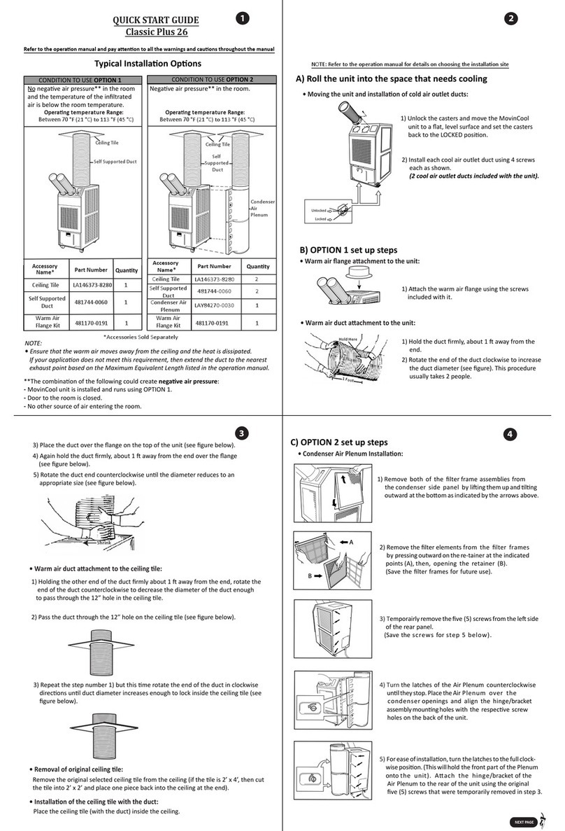 Movincool Classic Plus 26 User manual