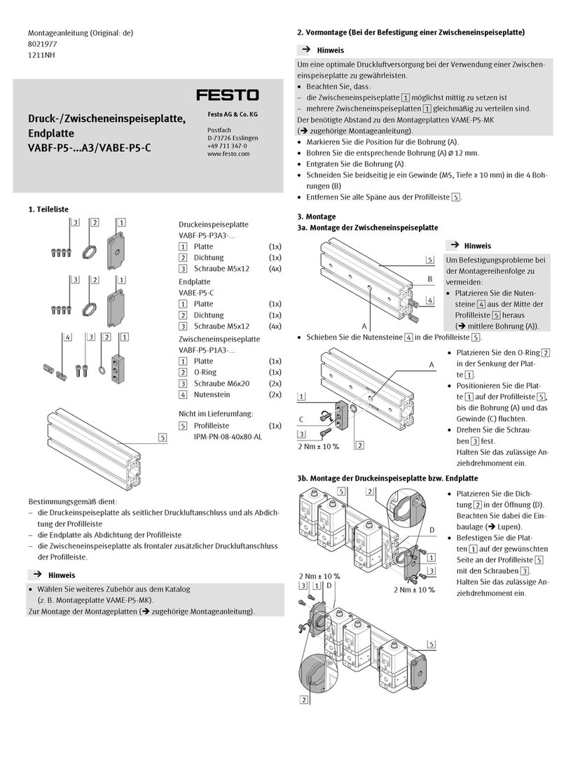 Festo VABF-P5-Series-A3 Assembly instructions Festo VABF-P5-Series-A3 Assembly instructions