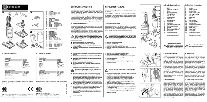 Sebo Dart instruction manual