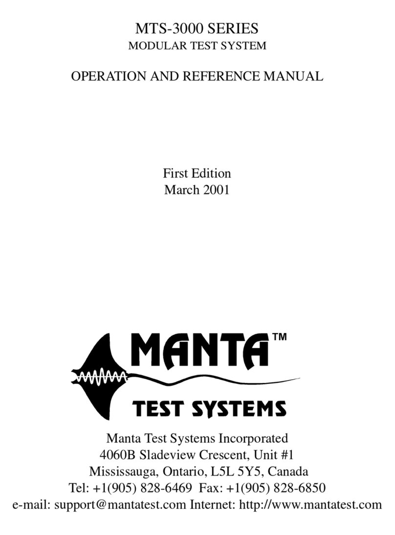Manta MTS-3000 Series Operation and reference manual