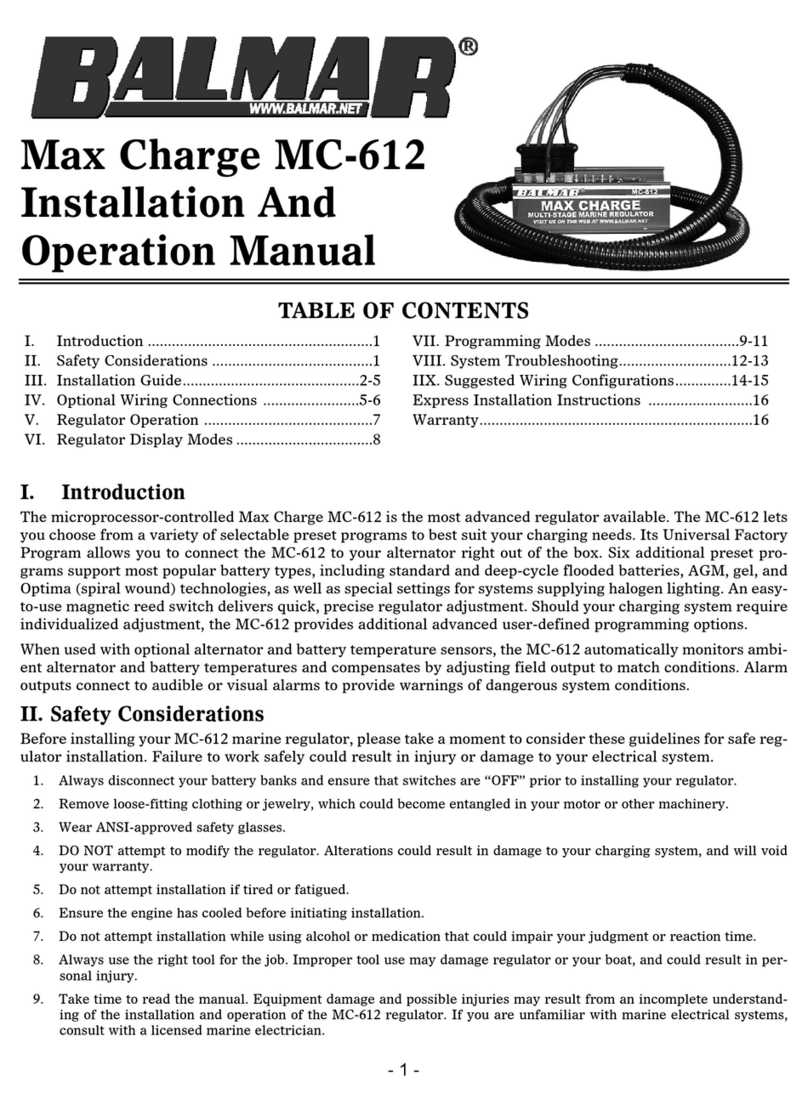 Balmar Max Charge MC-612 User manual