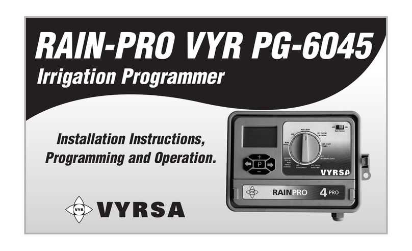 Vyrsa RAIN-PRO VYR PG-6045 Installation instructions, programming and operation