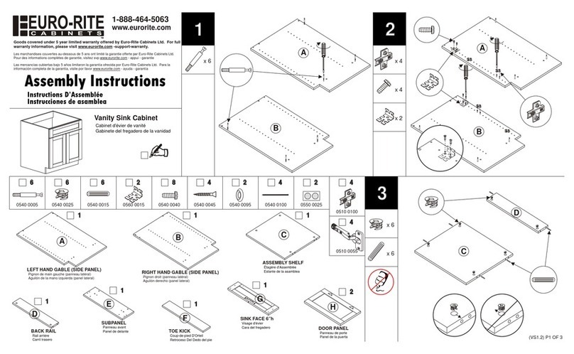 Euro-Rite Cabinets Vanity Sink Cabinet User manual