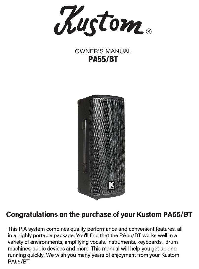 Kustom PA55/BT owner's manual