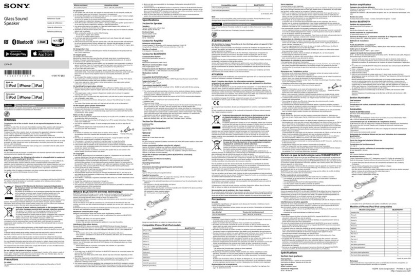 Sony LSPX-S1 reference guide