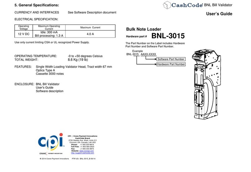 CashCode BNL-3015 user guide
