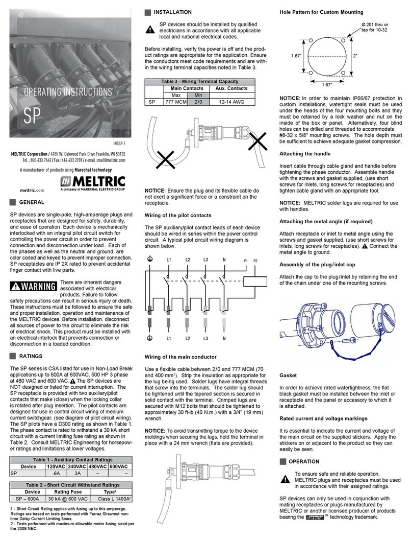 Meltric SP operating instructions