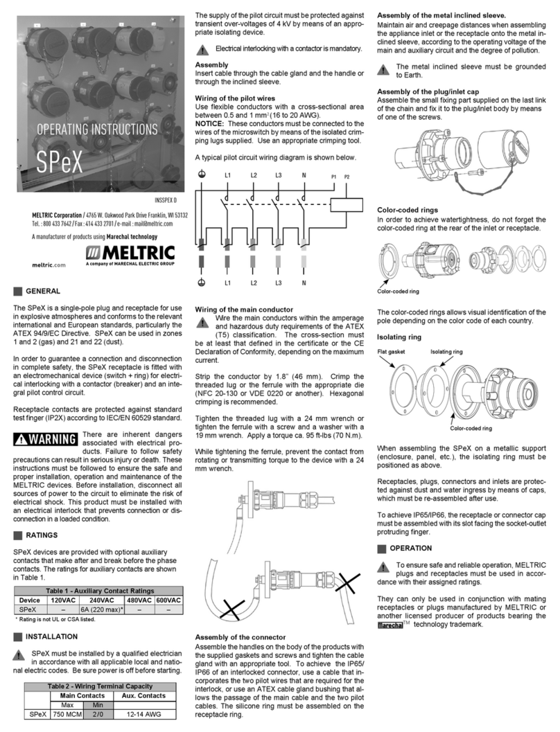 Meltric SPeX operating instructions