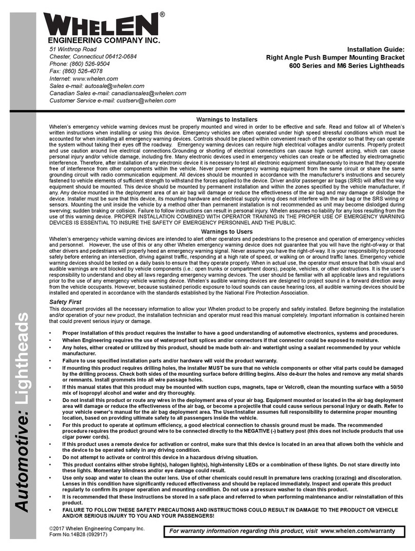 Whelen Engineering Company M6 Series User manual