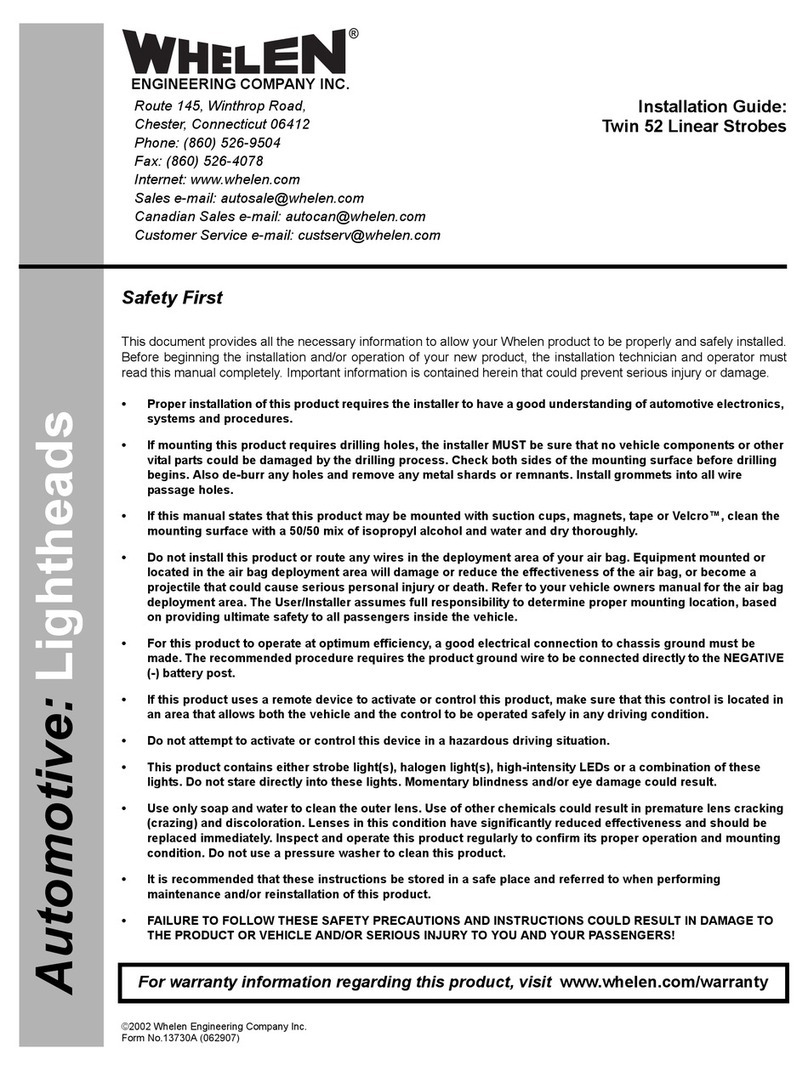 Whelen Engineering Company Twin 52 installation guide