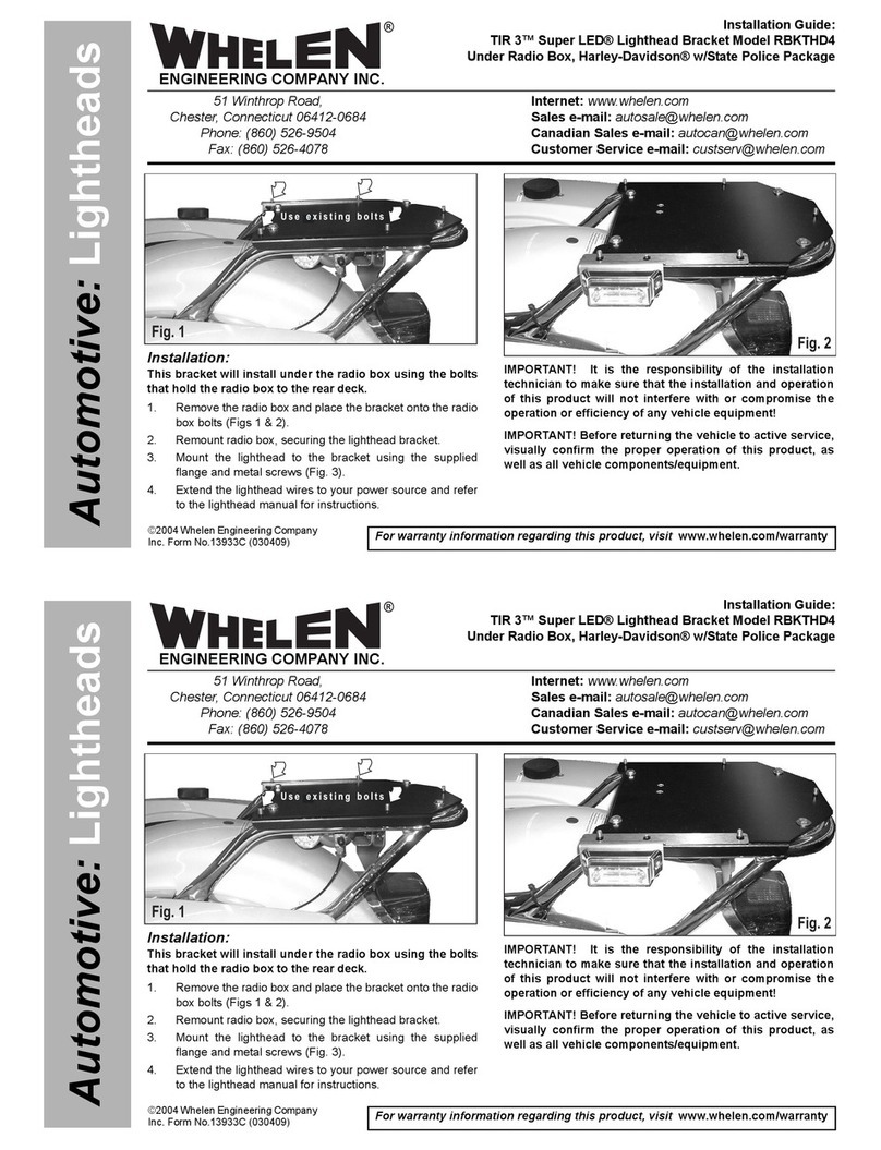 Whelen Engineering Company RBKTHD4 installation guide