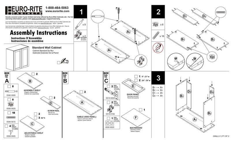 Euro-Rite Cabinets Standard Wall Cabinet Assembly instructions