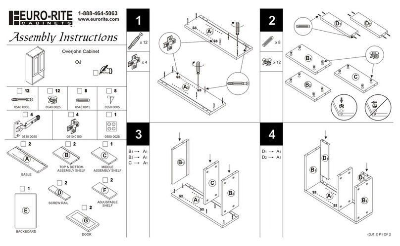 Euro-Rite Cabinets Overjohn Cabinet Assembly instructions Euro-Rite Cabinets Overjohn Cabinet Assembly instructions