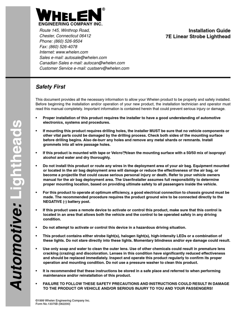 Whelen Engineering Company 7E installation guide