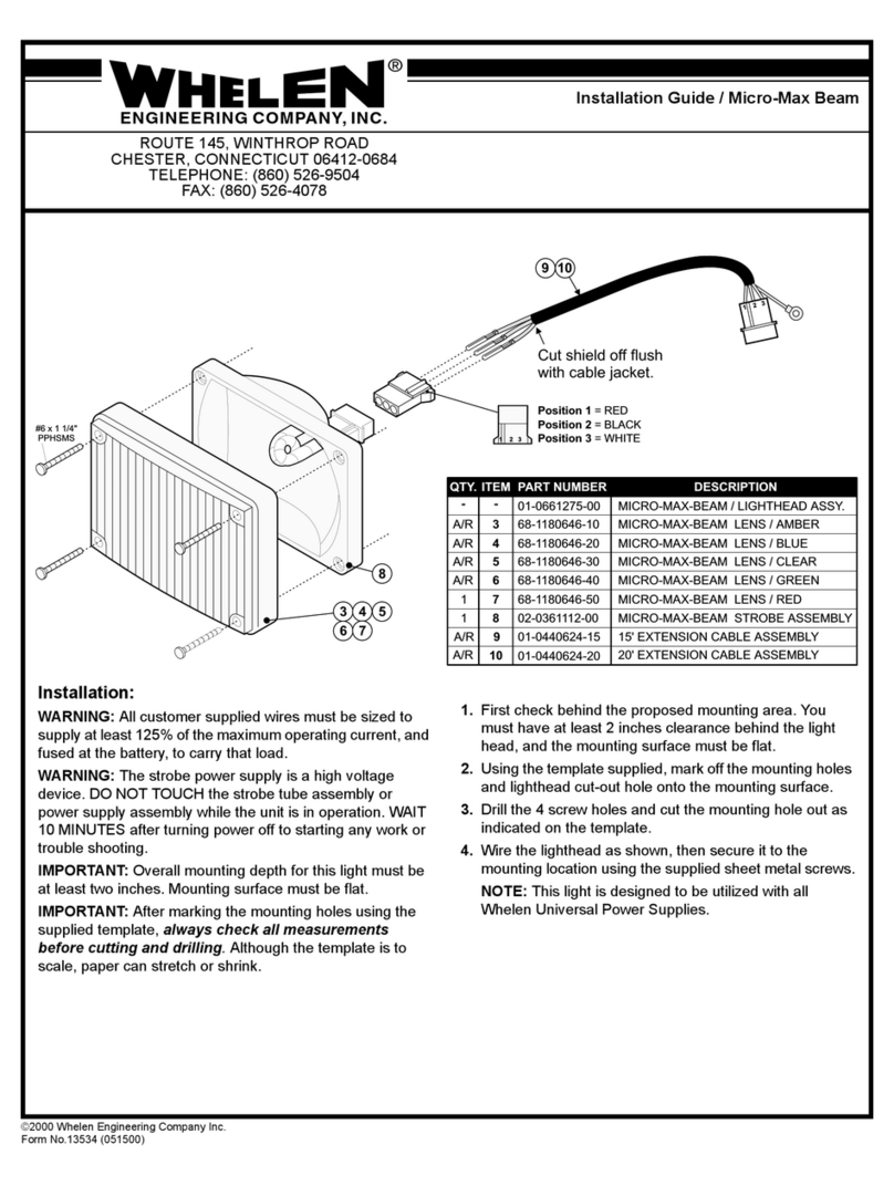 Whelen Engineering Company Micro-Max Beam User manual