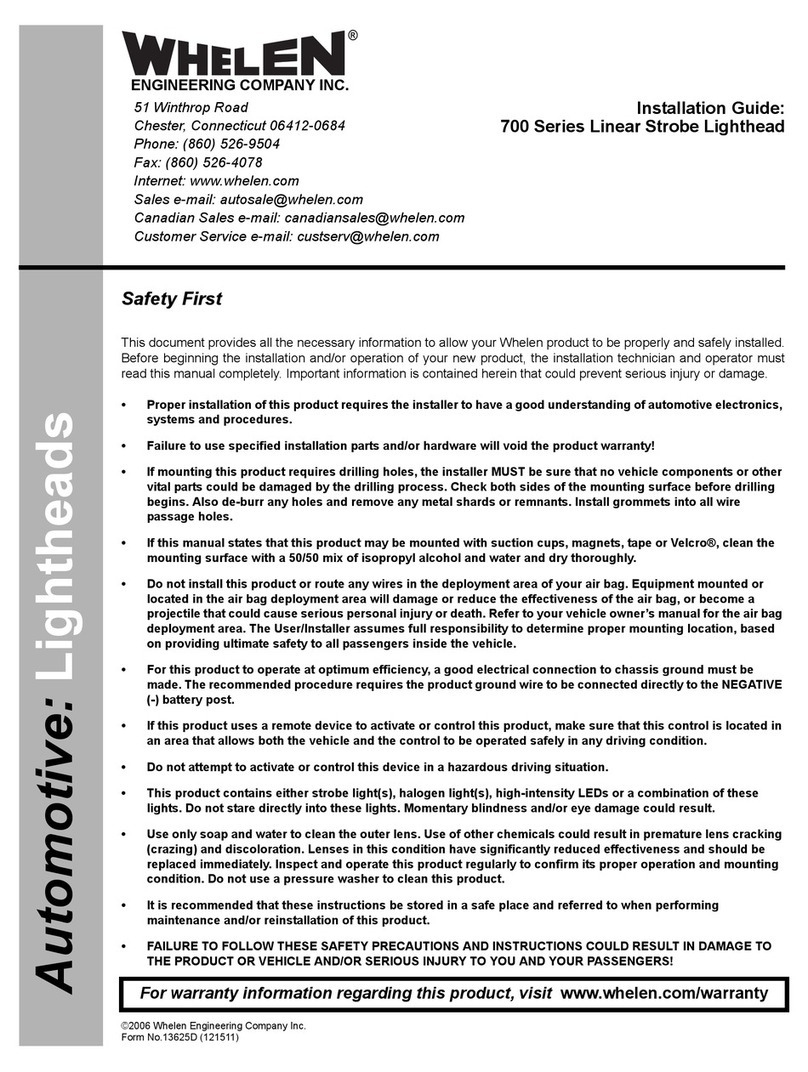 Whelen Engineering Company 700 Series installation guide Whelen Engineering Company 700 Series installation guide