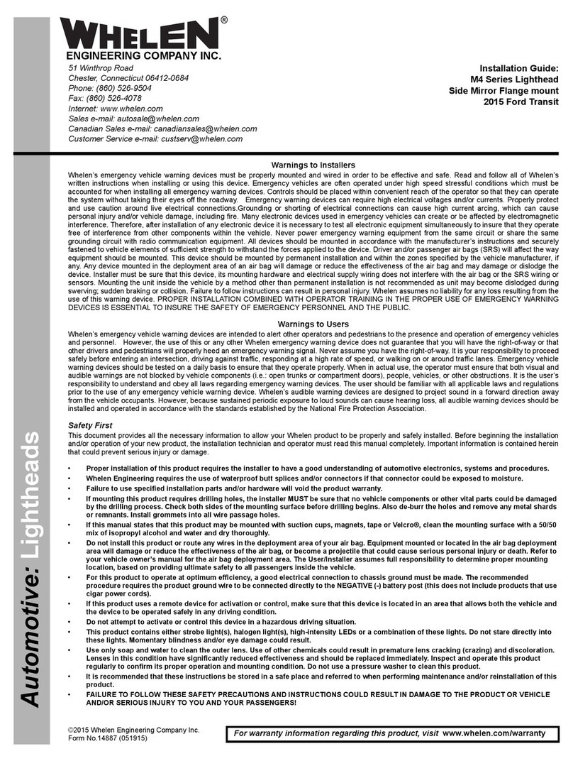 Whelen Engineering Company M4 Series installation guide