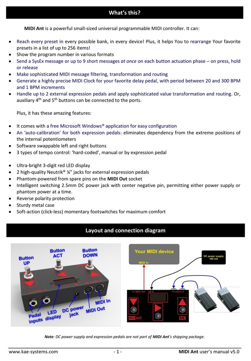KAE Systems MIDI Ant user manual
