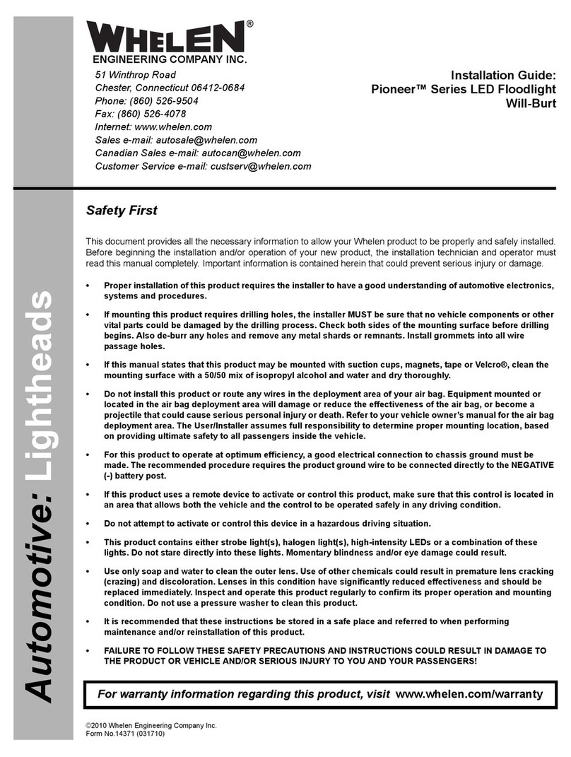 Whelen Engineering Company Pioneer Series installation guide