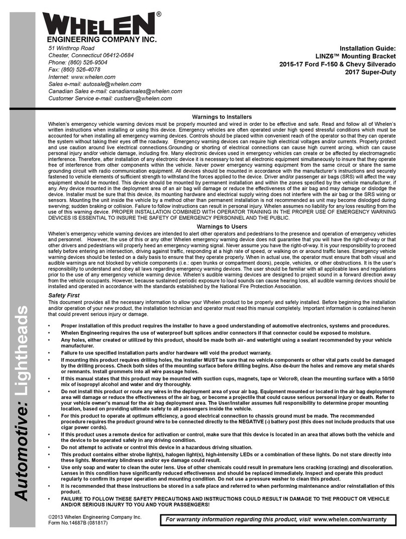 Whelen Engineering Company LINZ6 installation guide
