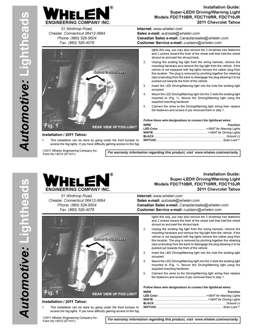 Whelen Engineering Company Super-LED FDCT10BR User manual