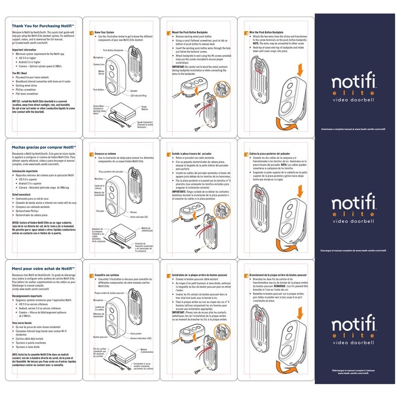Heath Zenith Notifi Elite User manual
