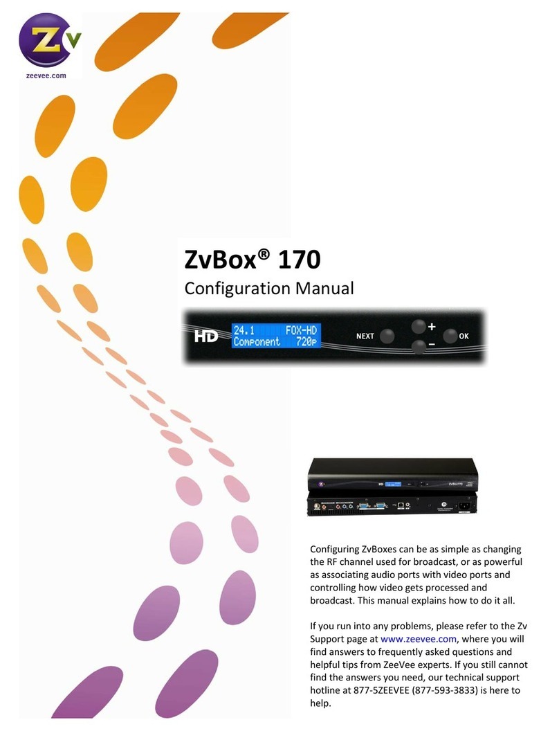 ZeeVee ZvBox 170 Instruction sheet