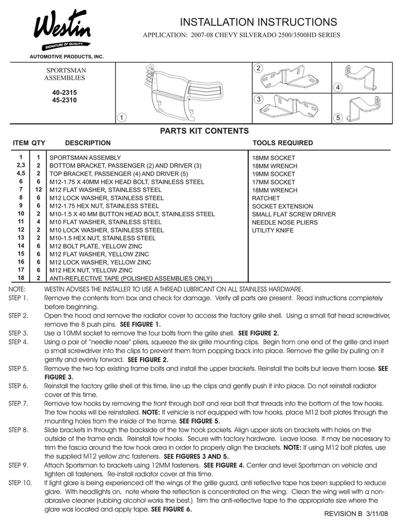 Westin 40-2315 installation instructions