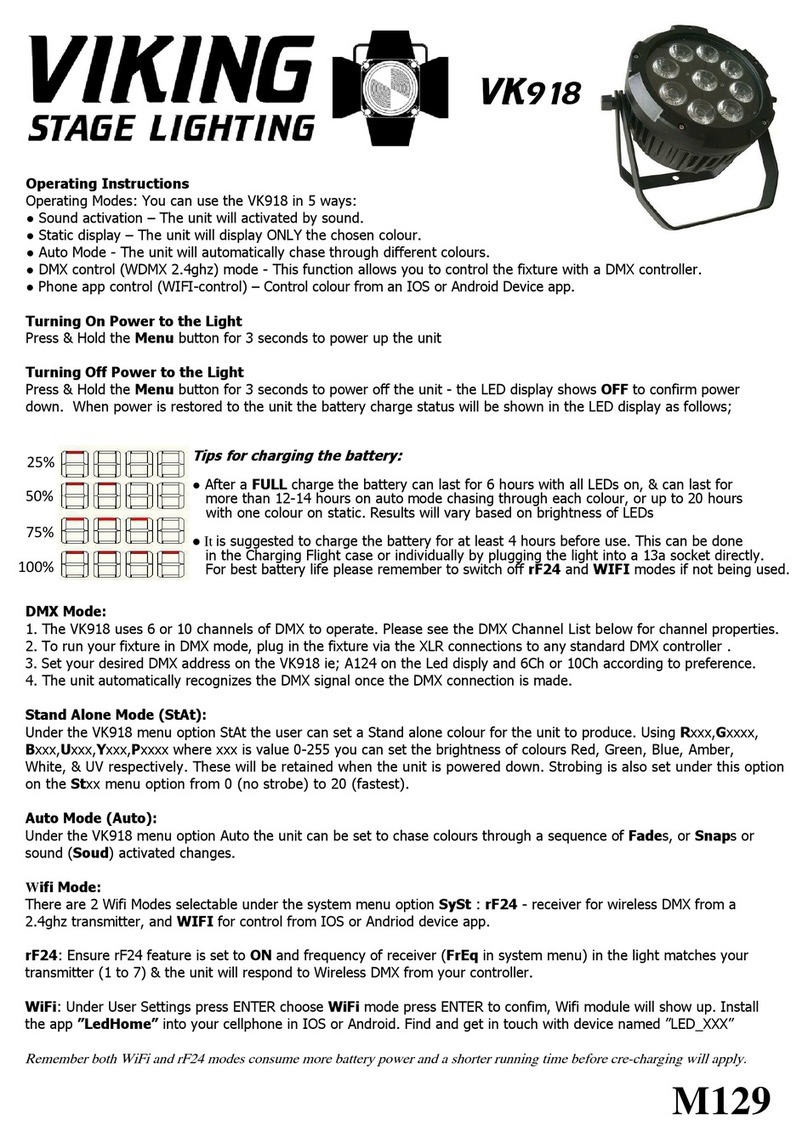 Viking Stage Lighting VK918 User manual