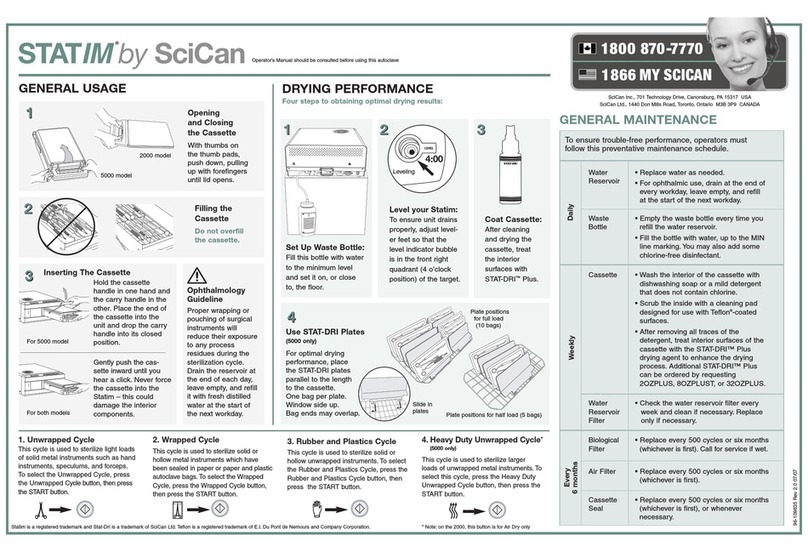 SciCan Statim 2000 Operator's manual