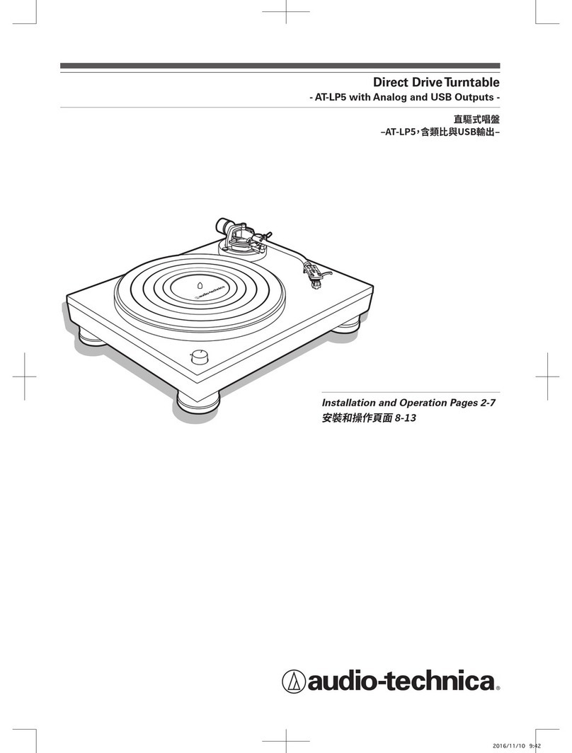 Audio Technica AT-LP5 Installation and operation
