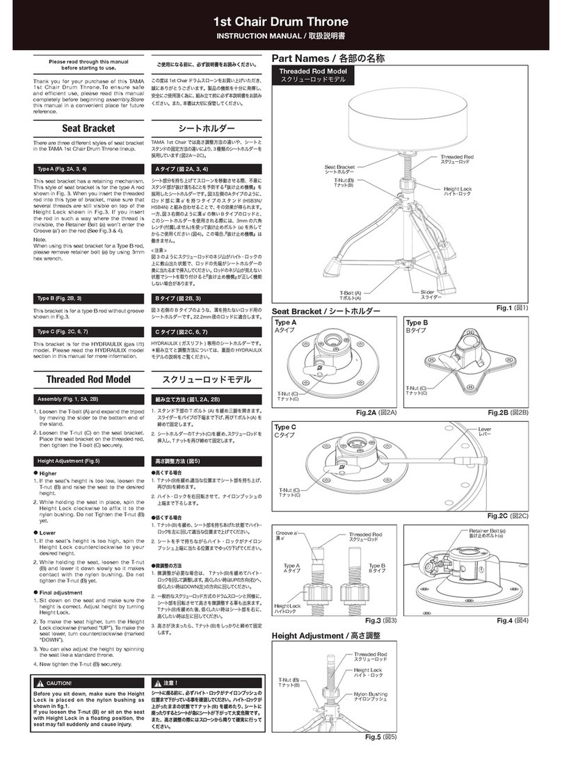 Tama 1st Chair HYDRAULIX instruction manual