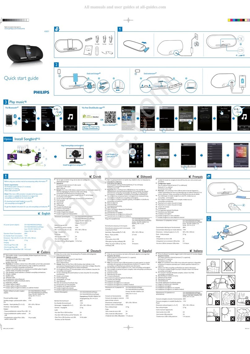 Philips Fidelio AS851 quick start guide