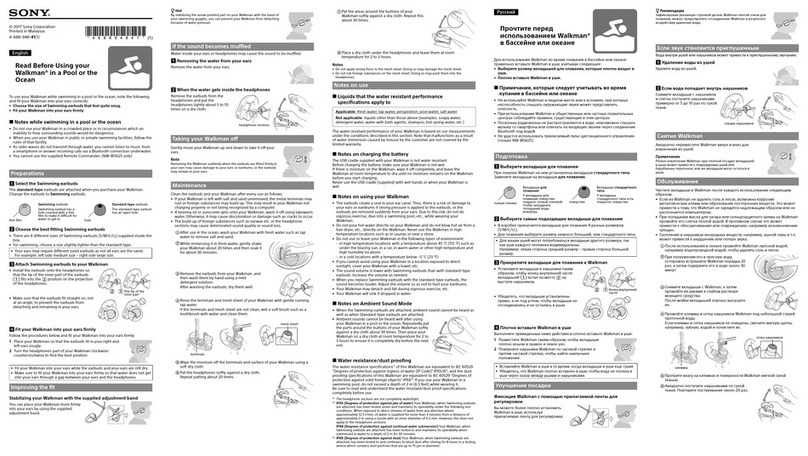Sony MP3 Walkman User manual