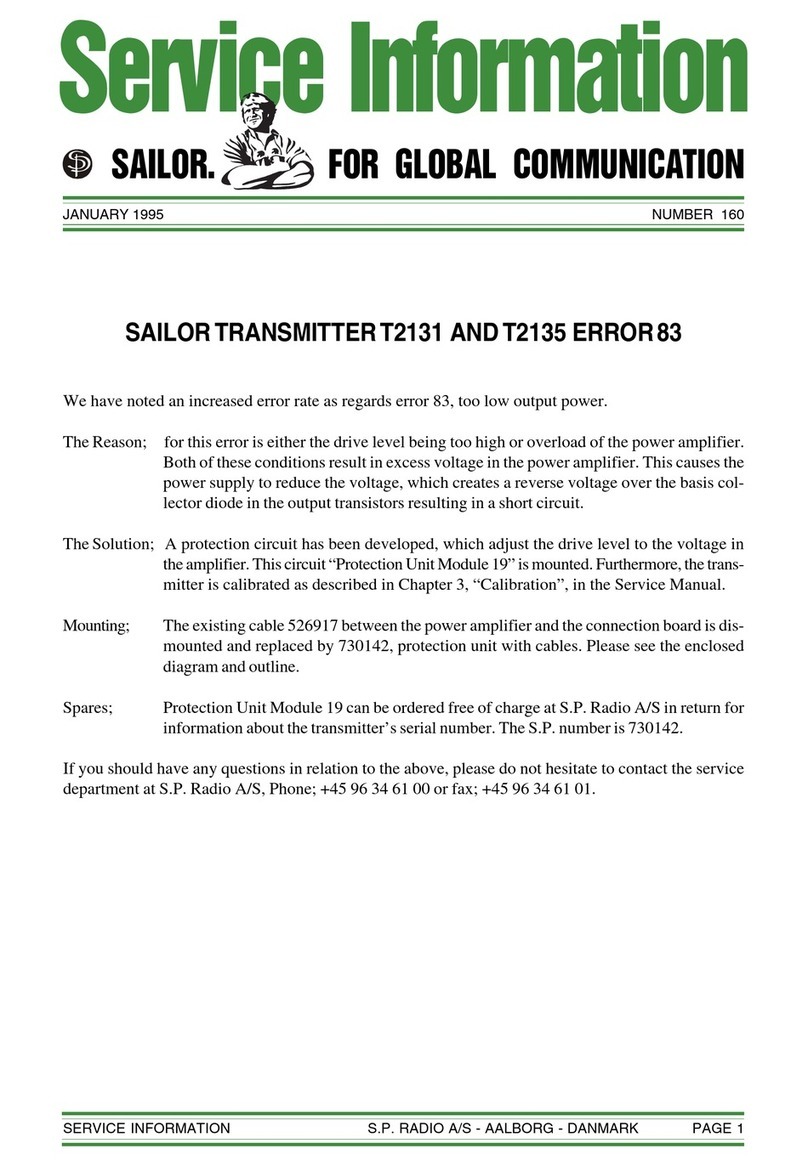 Sailor T2131 Service information