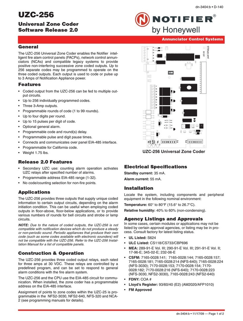 Notifier UZC-256 User manual Notifier UZC-256 User manual