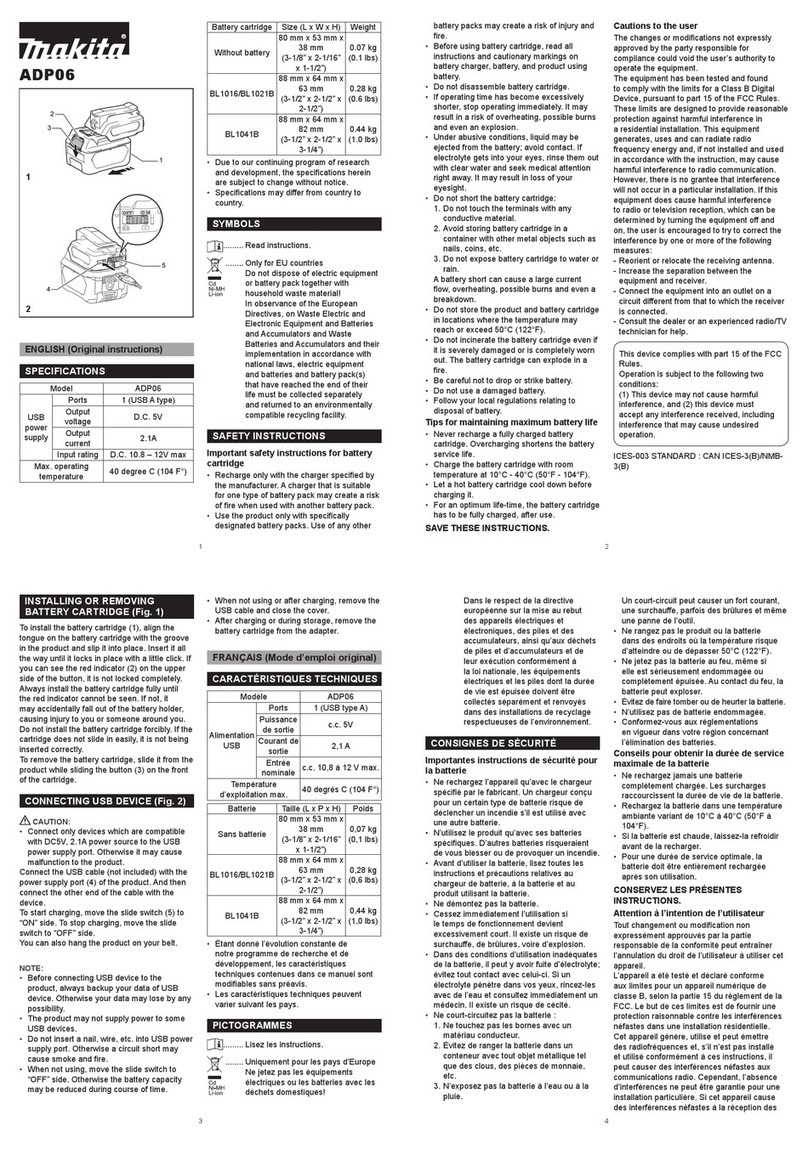 Makita ADP06 User manual