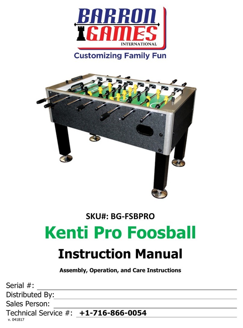 Barron Games Kenti Pro Foosball instruction manual Barron Games Kenti Pro Foosball instruction manual