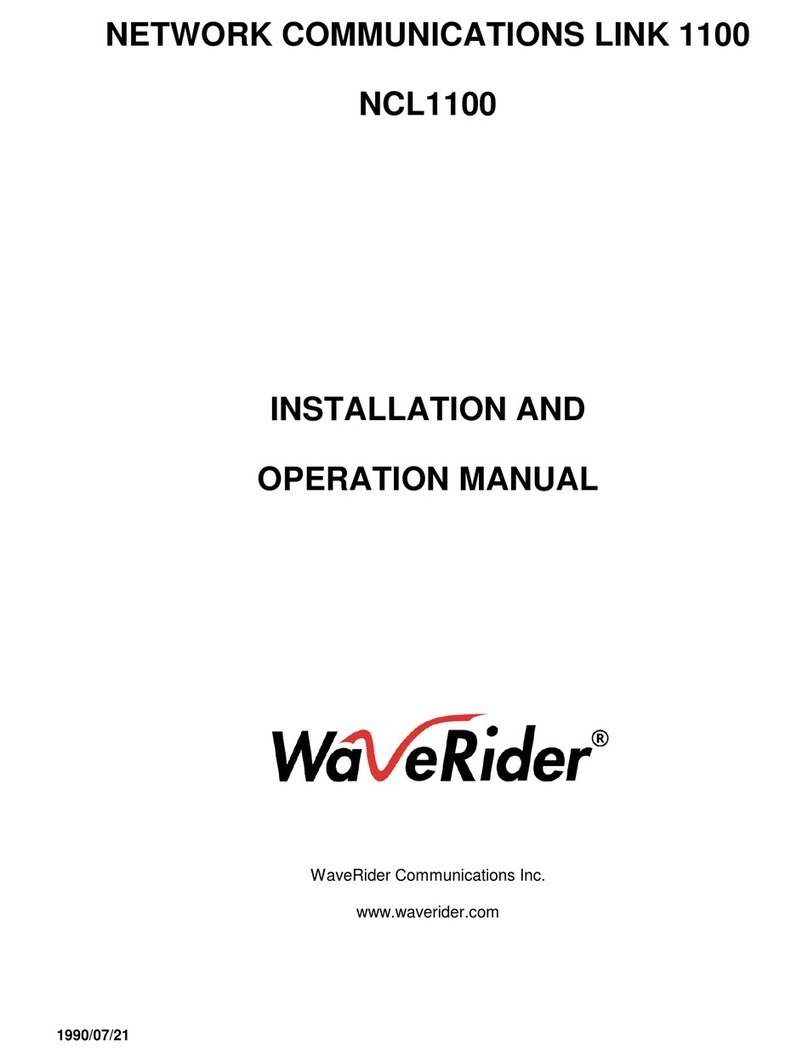 WaveRider NCL1100 Installation and operation manual