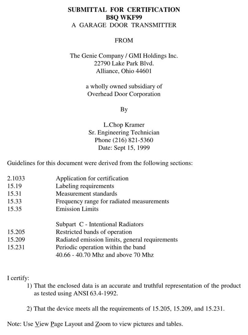 Genie GWKIC-12 Technical specifications