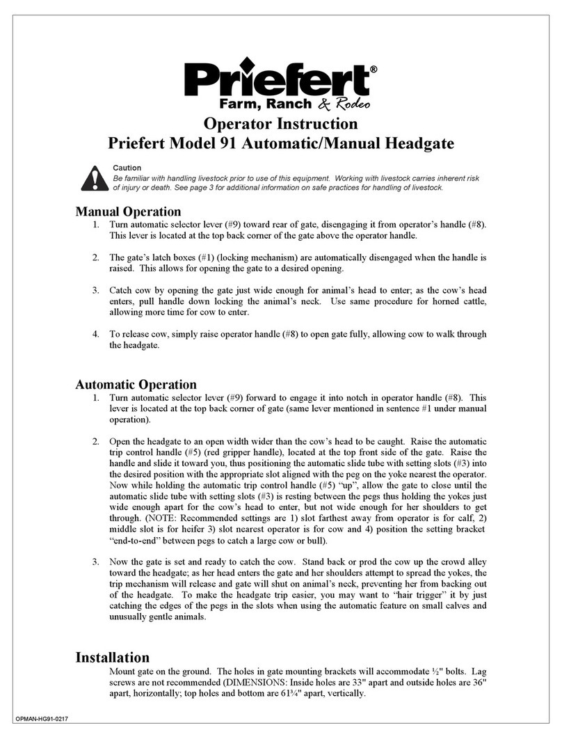 Priefert 91 Operator instructions