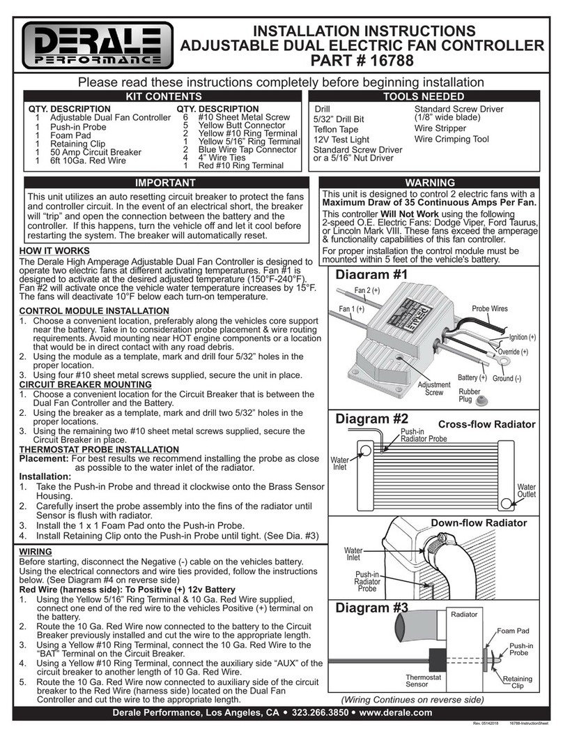 Derale Perfomance 16788 installation instructions