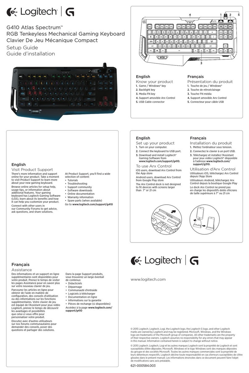 Logitech G G410 Atlas Spectrum Setup guide