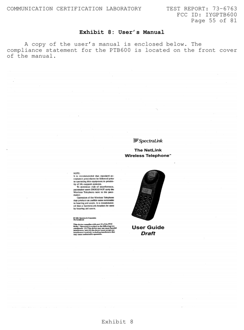 SpectraLink NetLink Wireless Telephone user manual