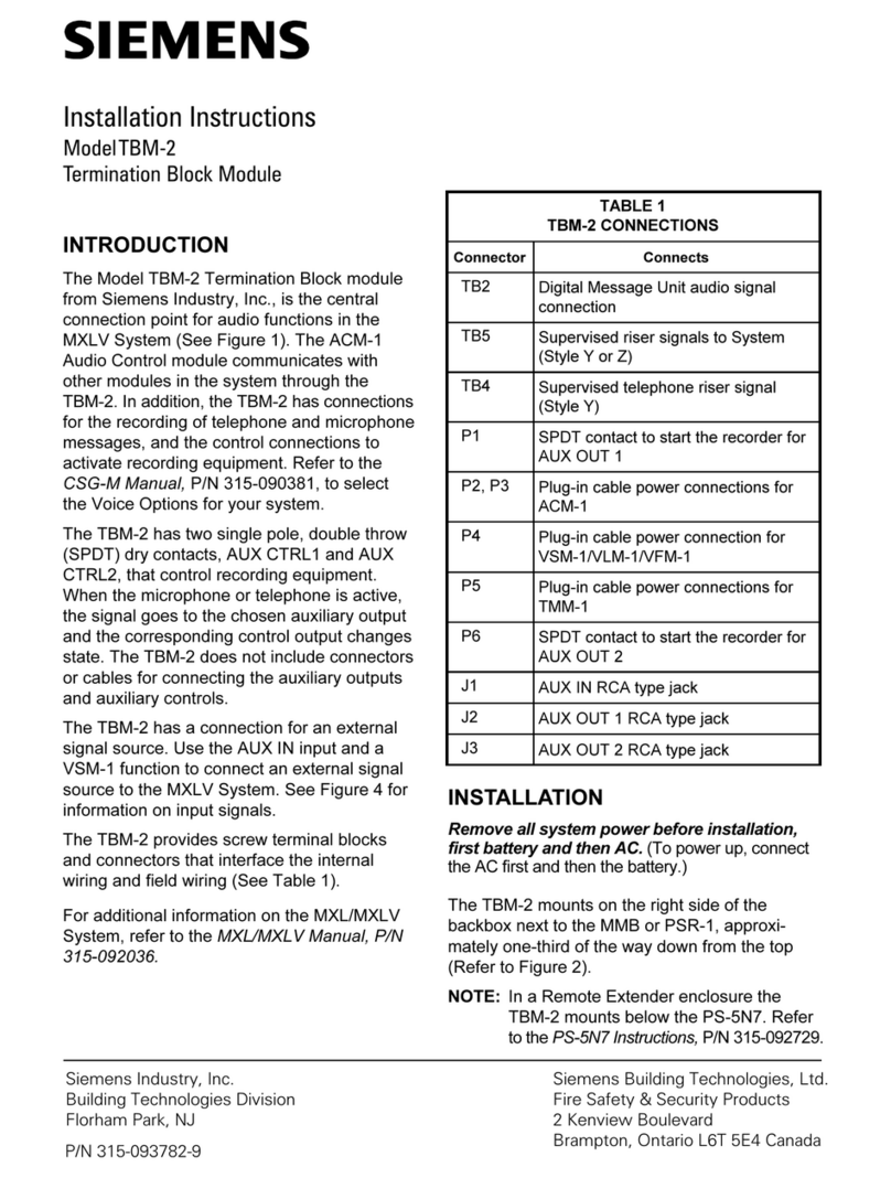 Siemens TBM-2 User manual
