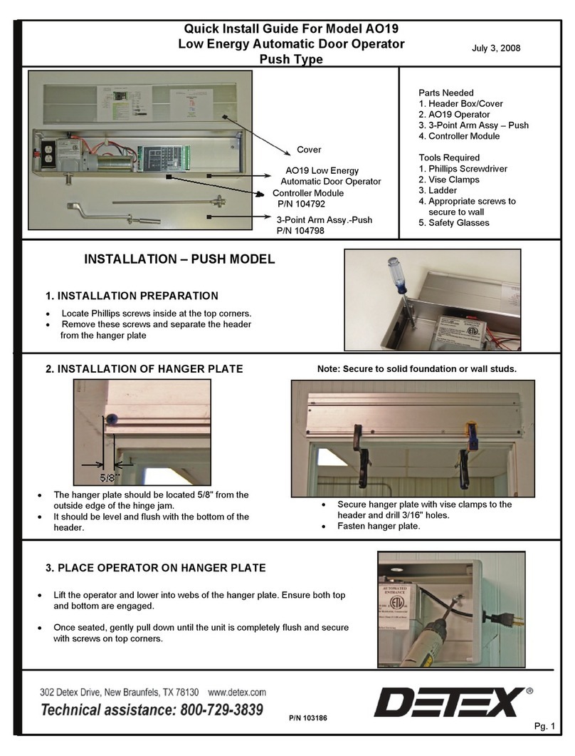 Detex AO19 Quick install guide