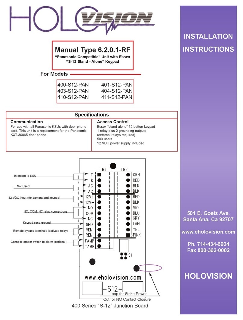 HOLOVISION 400-S12-PAN User manual
