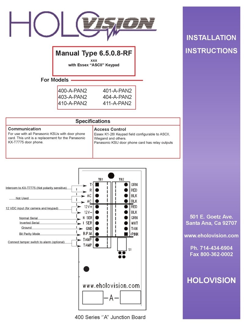 HOLOVISION 401-A-PAN2 User manual